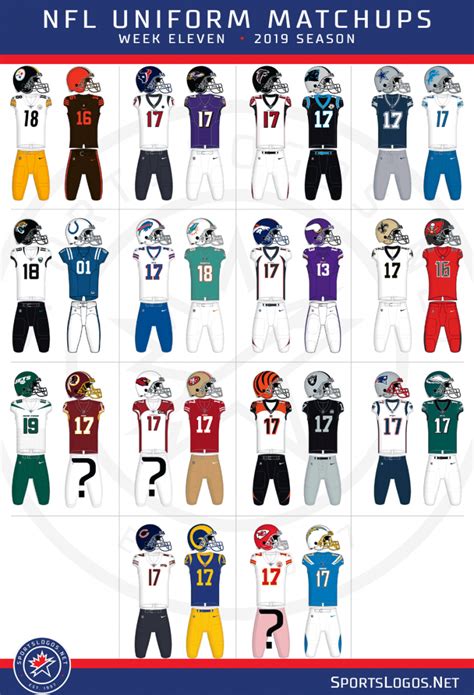 NFL 2019 Week 11 Uniform Matchups SportsLogos Net News