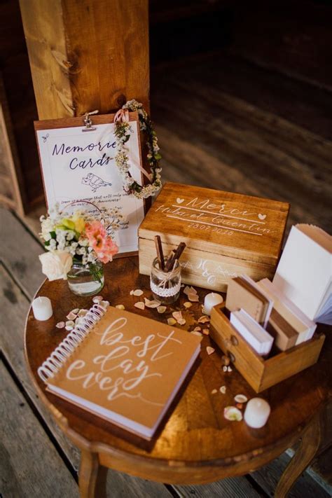 Celebrate life with our wedding cards or invitations. Wedding Guest Book Memories Cards Table Ideas | Lake ...
