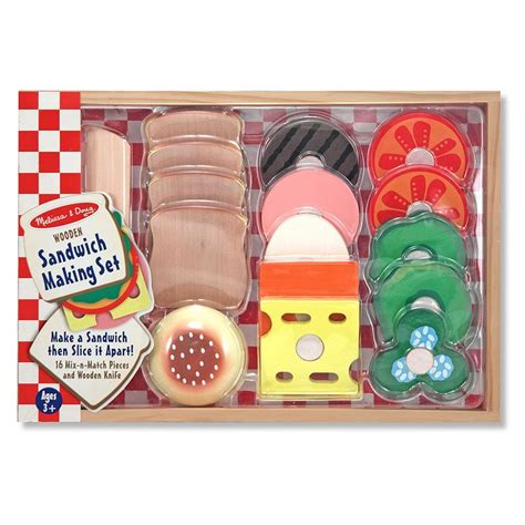 Melissa And Doug Sandwich Making Set Wooden Play Food Pretend Play