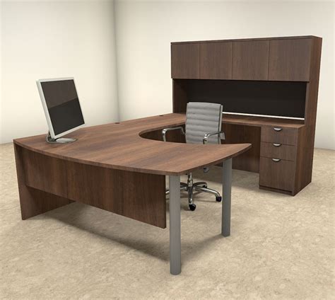 5pc U Shaped Modern Contemporary Executive Office Desk Set Of Con U24