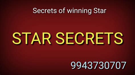 Secrets Of Winning Star Star Secrets Sr Jeyam Venugopall