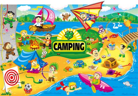 But not just any cartoons. Cartoon summer camp elements illustration vector Free vector in Encapsulated PostScript eps ...