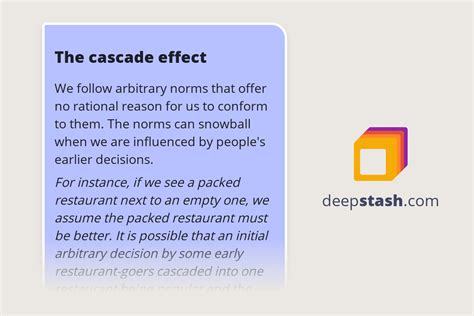 The Cascade Effect Deepstash