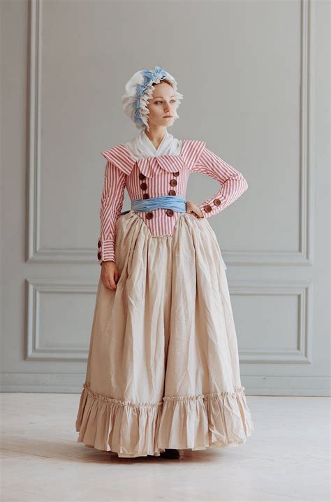 18ème Siècle Fin Révolution Robe Français Période Veste Etsy 18th Century Dress 18th Century
