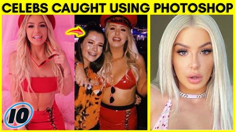 Top 10 Celebrities Caught Using Photoshop Youtube