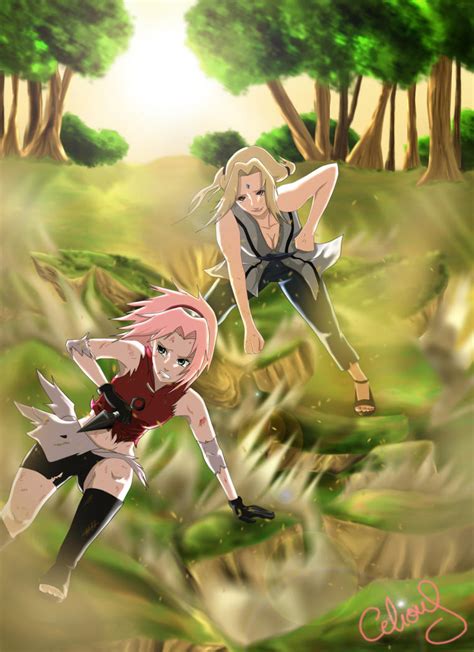 Sakura And Tsunade Training By Celious On Deviantart