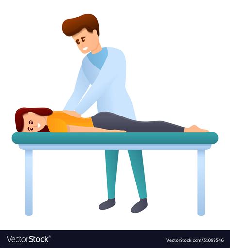 Chiropractor Massage Treatment Icon Cartoon Style Vector Image