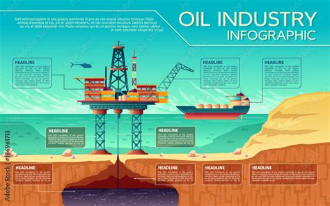 Vector Oil Industry Business Presentation Infographics Offshore Crude