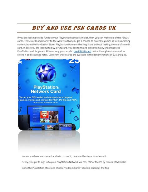 24/7 livechat support, most payment methods accepted. Buy and use psn cards uk by Alexander Queen - Issuu