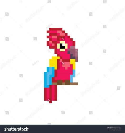 Parrot Pixel Icon Pixel Art Old Stock Vector Royalty Free 1060161431