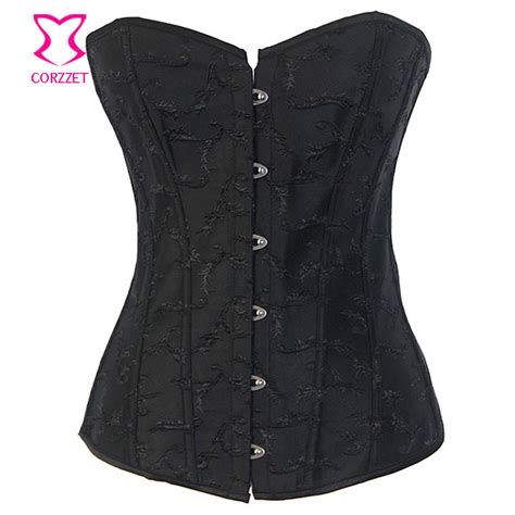 Feather Embroidery Overbust Corsets And Bustiers Gothic Corpete