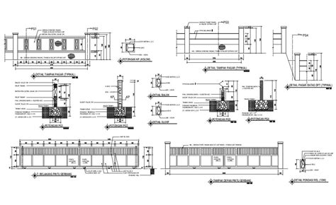 Architectural Drawing Of Compound Wall Dwg File Cadbull