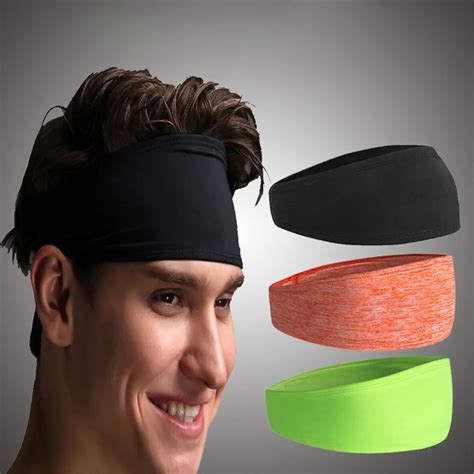 Solid Color Sweatband Head Sports Yoga Headband Hair Head Band Sweatband Headband Stretch Mens