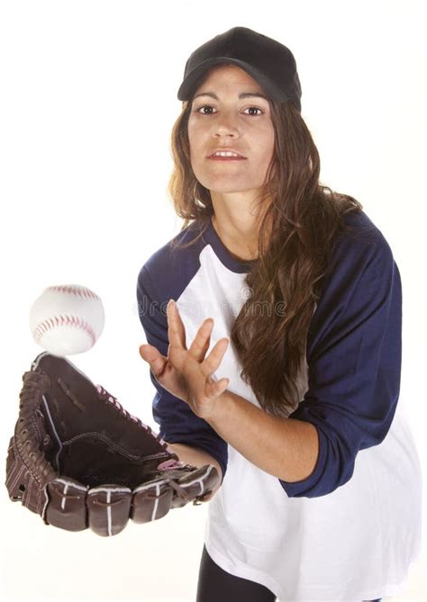 173 Woman Baseball Softball Player Catching Ball Stock Photos Free