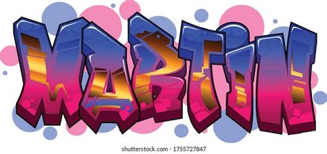 Martin Name Text Graffiti Word Design 스톡 벡터로열티 프리 1755727847