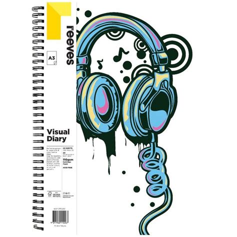 Reeves A3 Visual Art Diary 110gsm 60 Sheets Headphones Officeworks