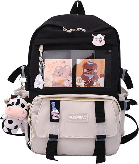 dkiil noiyb kawaii backpack with kawaii pin and accessories cute kawaii backpack large capacity
