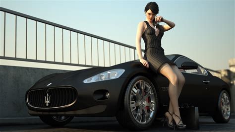 Wallpaper 3d Wallpapers Photo Picture 3d Sexy Girl Maserati