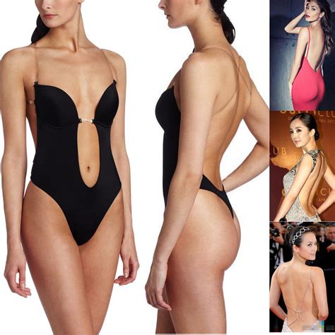 backless women s full body shaper thong convertible seamless u plunge body suit women s clothing