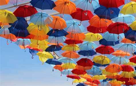 Wallpaper The Sky Bright Umbrellas Colorful Images For Desktop