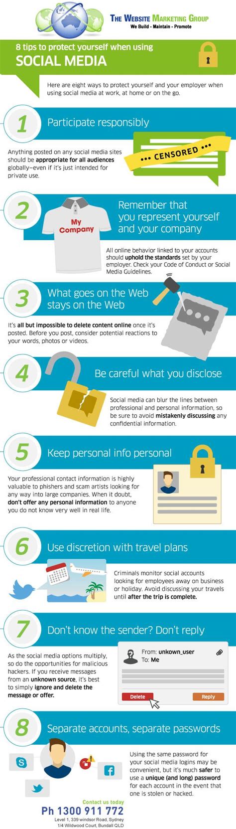 8 Ways To Stay Safe When Using Social Media Infographic Social