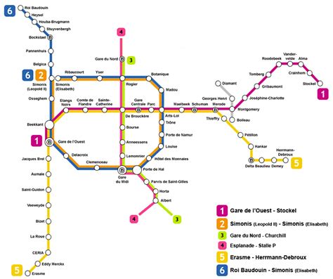 Brussels Metro Map Large