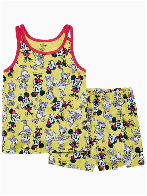 Disney Toddler And Girls Yellow Minnie Mouse And Daisy Duck Pajamas Sleep