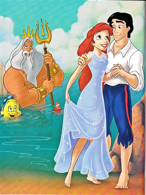 Walt Disney Book Images Flounder King Triton Sebastian Princess