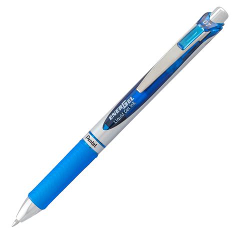 Pentel Energel Rtx Gel Pen 07mm Medium Metal Tip Blue Ink