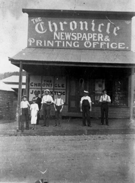 Men And Boys From The Nambour Chronicle Newspaper Standing In Front Of