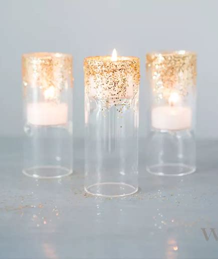 7 Diy Wedding Decorations Glitter Candle Holders Diy Diy Glitter