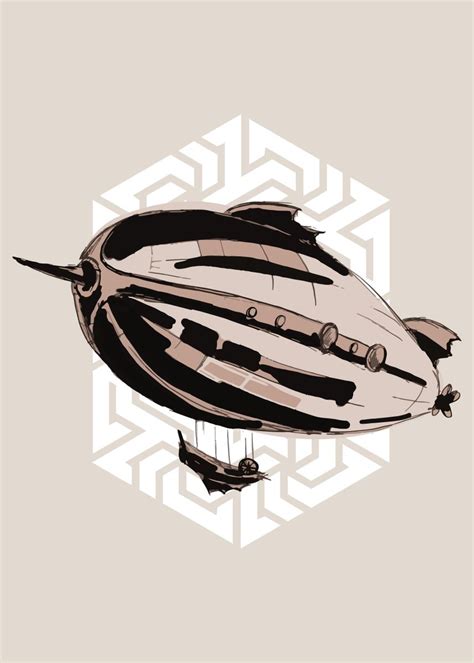 Steampunk Airship Design Poster By Stonerplates Displate
