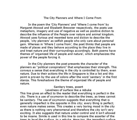 The City Planners Margaret Atwood Essay