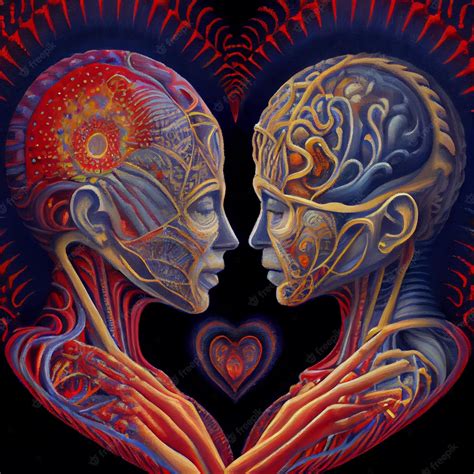 Premium Photo Colorful Psychedelic Couple In Love Abstract Surreal