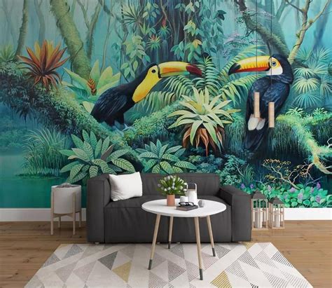 3d Tropical Tropical Plants Rhinoplax Vigil Wallpaper Removable Self