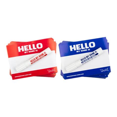 Montana “hello My Name Is ” 100 Naklejek Red And Blue Montana Cans
