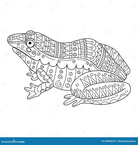 Hand Drawn Of Frog In Zentangle Style Stock Vector Illustration Of
