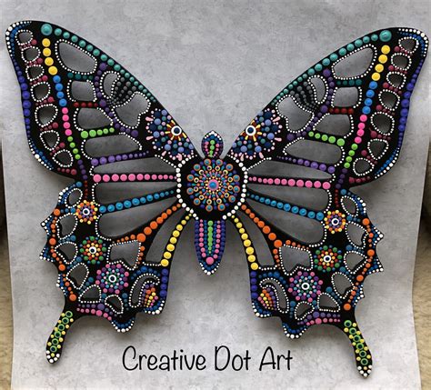 Mandala Painted Butterfly Dot Art Painting Dots Art Butterfly Mandala
