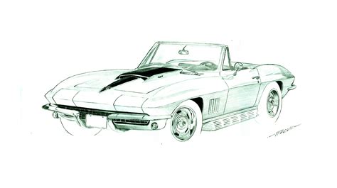 Sketch Tribute To The 67 427 Corvette Roadster