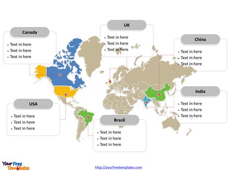 Editable World Map Powerpoint Template Free Printable Templates