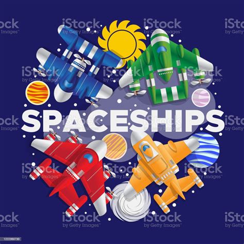 Fantastic Spaceships In Space Stock Illustration Download Image Now