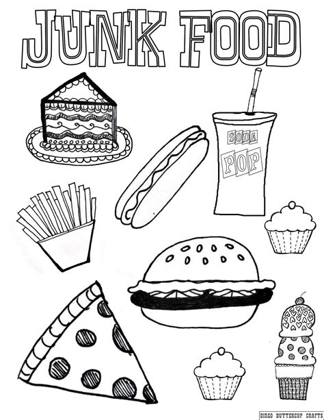 Healthy Vs Unhealthy Foods Preschool Food Coloring Pages Healthy And