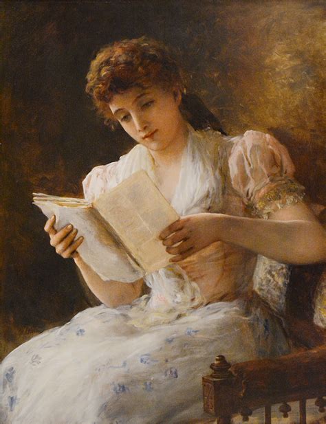 Woman Reading A Book By William Oliver