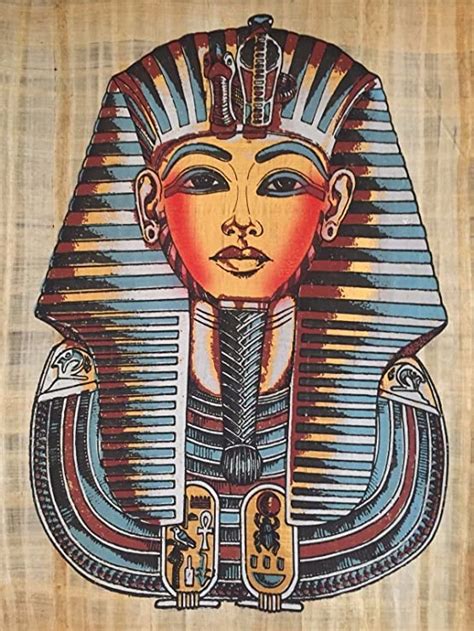 Egyptian King Tut Handmade Art Painting On Ancient Papyrus