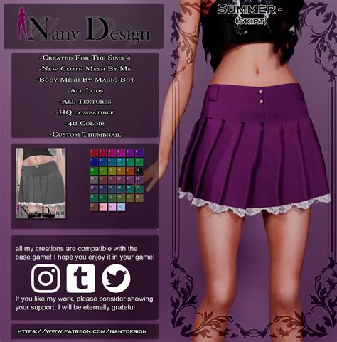 Summer Skirt Nany Design On Patreon In 2023 Summer Skirts Sims 4