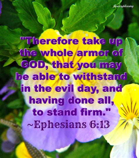Flowery Blessing Therefore Take Up The Whole Armor Of God That You
