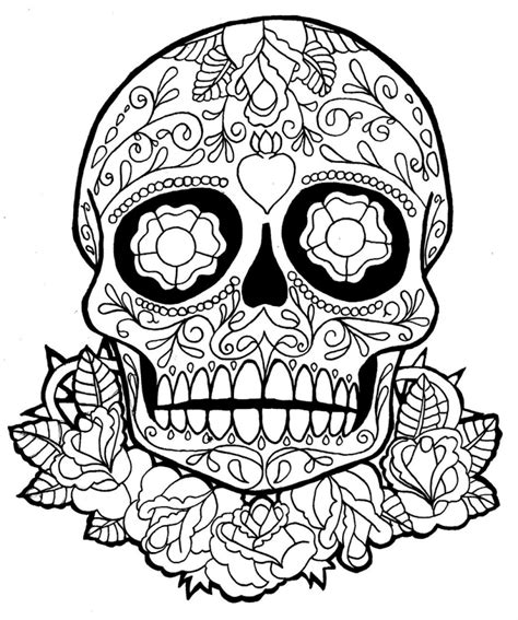 Get This Sugar Skull Coloring Pages Free Printable For Grown Ups 317762