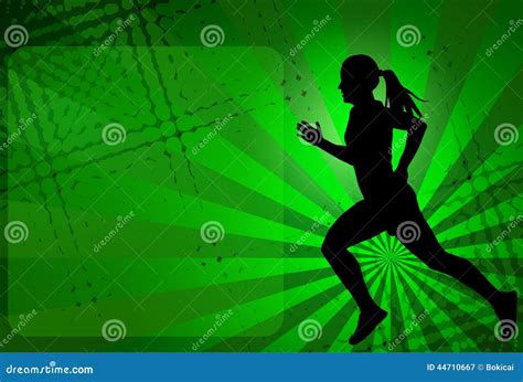 Runner Silhouette With Effect Glow Blue On Background Blue Vector