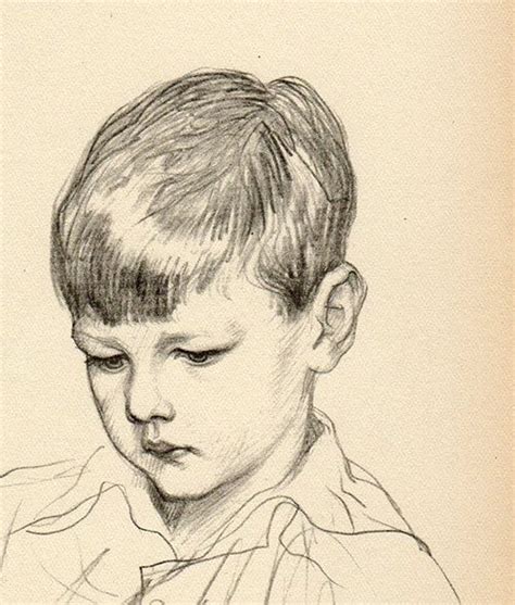 Vintage Antique 1930 Drawing Of Children Baby Babies Boys