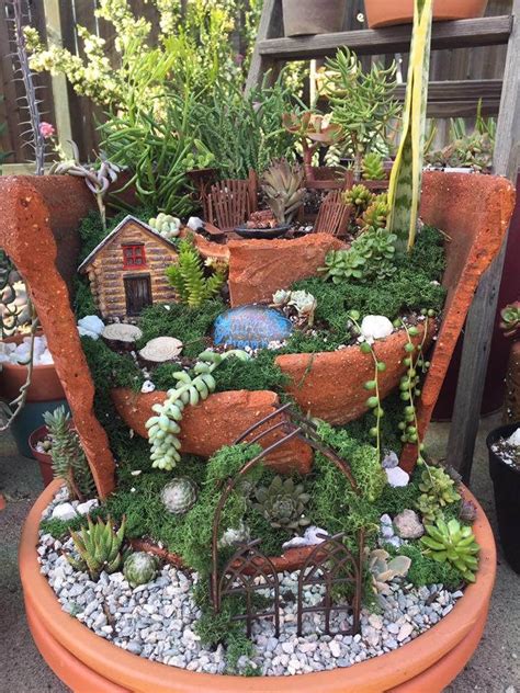 Succulent Fairy Garden Fairy Garden Pots Fairy Garden Diy Fairy